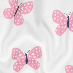Sweatshirt gratté gros papillons | Poppy Fabrics – ivoire/rose, 