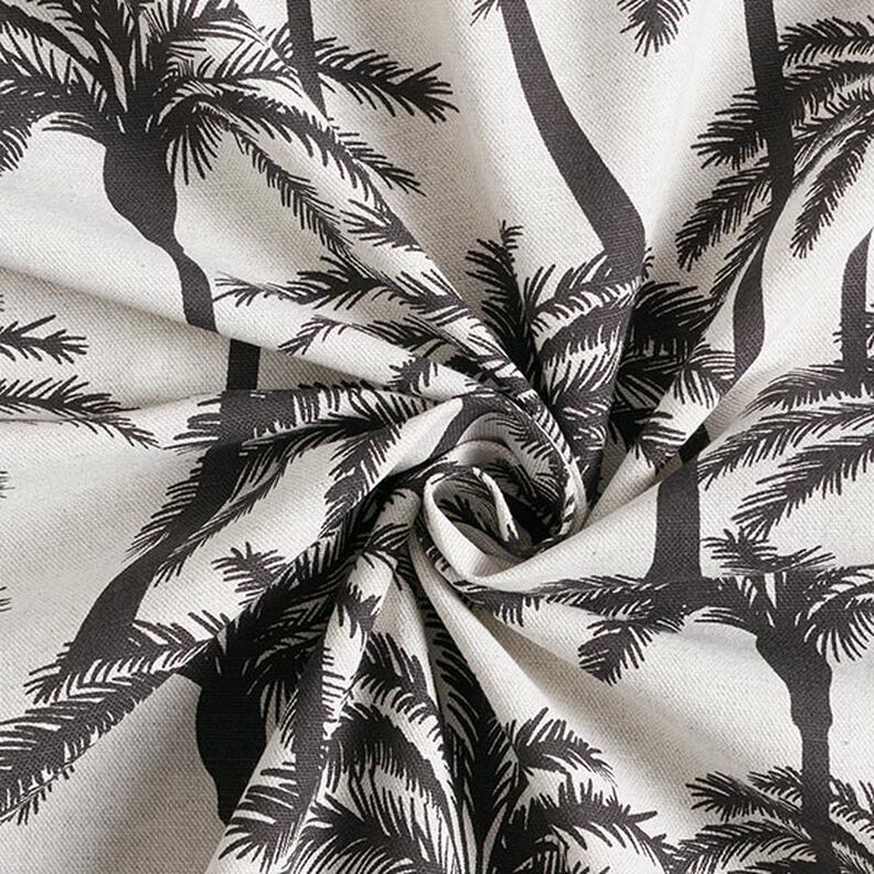Tissu de décoration Semi-panama Palmiers – marron noir,  image number 3