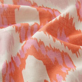 Voile de coton Aspect Ikat – beige/orange, 