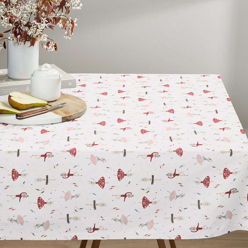 Tissu en coton Cretonne animaux dansants – blanc/rouge,  image number 8