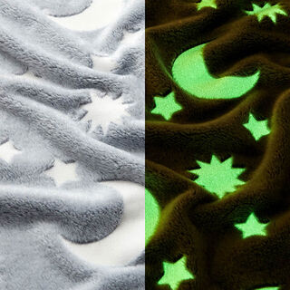 Polaire douillet Lueur dans l’obscurité : lune et étoiles – bleu nuit/crème, 