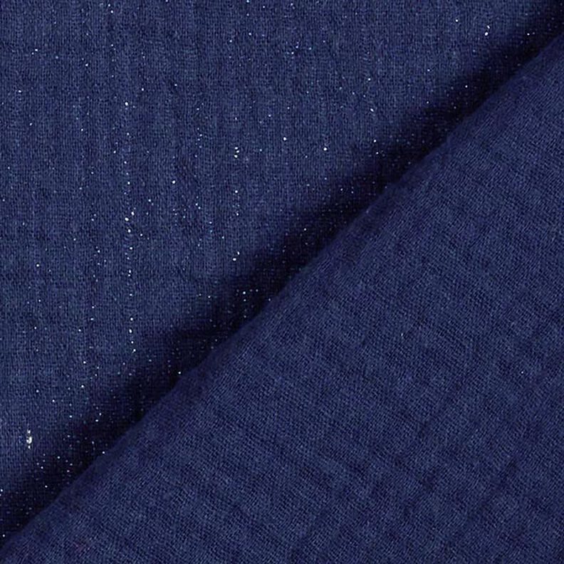 Tissu double gaze de coton fins points scintillants| by Poppy – bleu marine,  image number 4