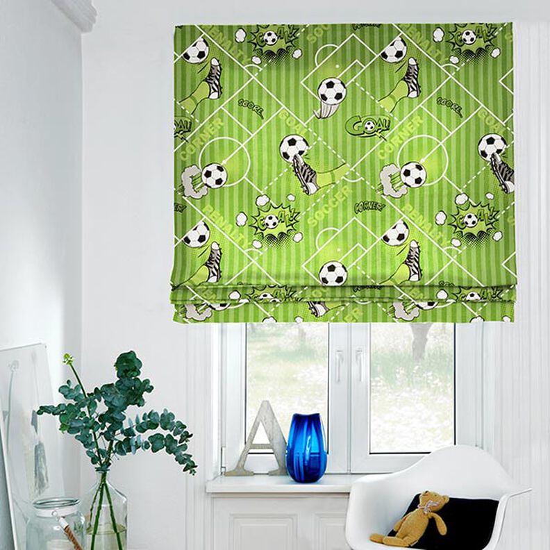 Tissu de décoration Semi-panama Match de football – vert,  image number 5