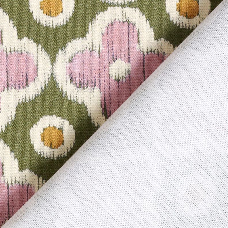 Tissu de décoration Canvas Aspect broderie – pin/vieux rose clair,  image number 4