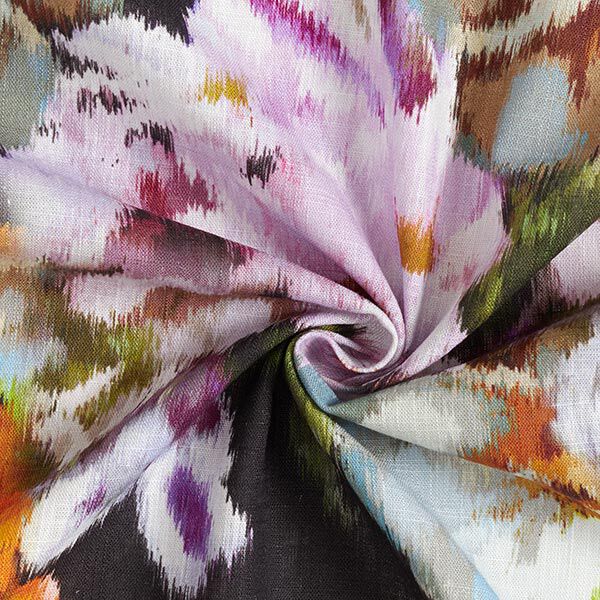 Tissu pour chemisier mélange lin-viscose fleurs somptueuses,  image number 3