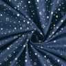Tissu en coton Popeline Imprimé feuille Étoile de Noël – bleu nuit/argent métallisé,  thumbnail number 3