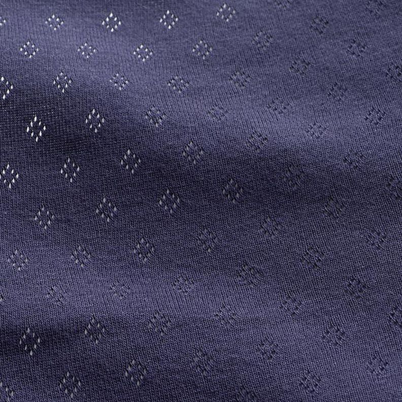 Jersey finement tricoté à motif ajouré – bleu marine,  image number 1