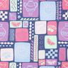 Popeline coton patchwork | Poppy Fabrics – bleu jean/rose vif,  thumbnail number 1