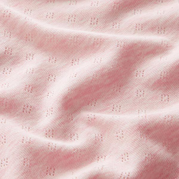 Jersey finement tricoté à motif ajouré Melange – rose clair,  image number 2