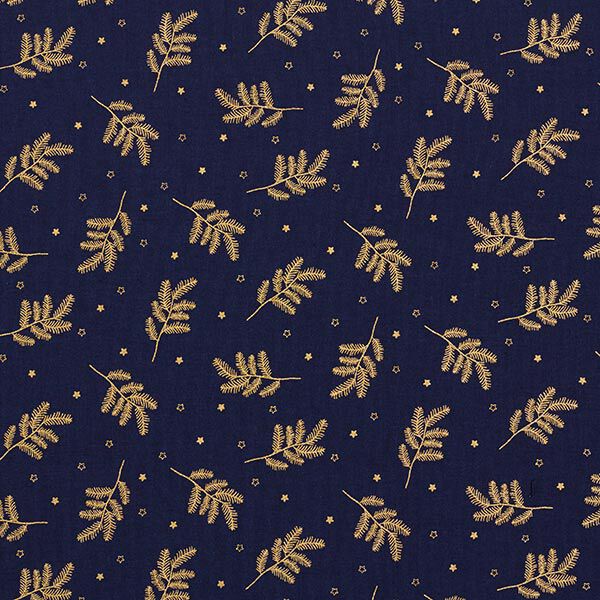 Popeline de coton sapins – bleu marine, image number 1