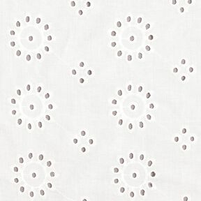Tissu de coton à broderie florale – blanc, 
