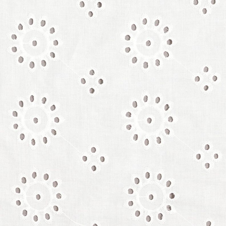 Tissu de coton à broderie florale – blanc,  image number 1