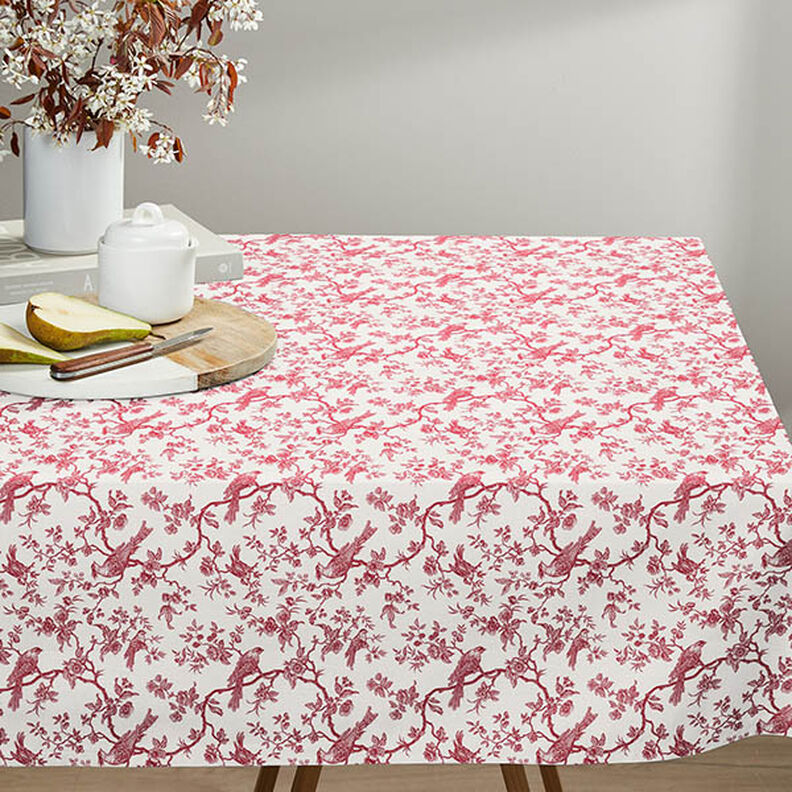 Tissu en coton Cretonne Oiseaux – rouge/écru,  image number 6