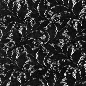 Dentelle fleurs floquées – noir, 