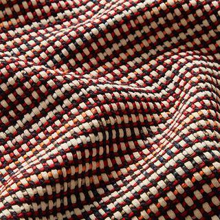 Tissu de toile grossière Petites boîtes – bleu marine/rouge, 