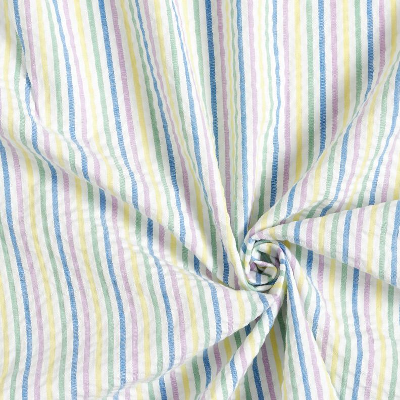 Seersucker Coton Mélange de rayures – blanc,  image number 3