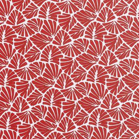 Coton enduit Mini feuilles abstraites – rouge foncé/blanc, 