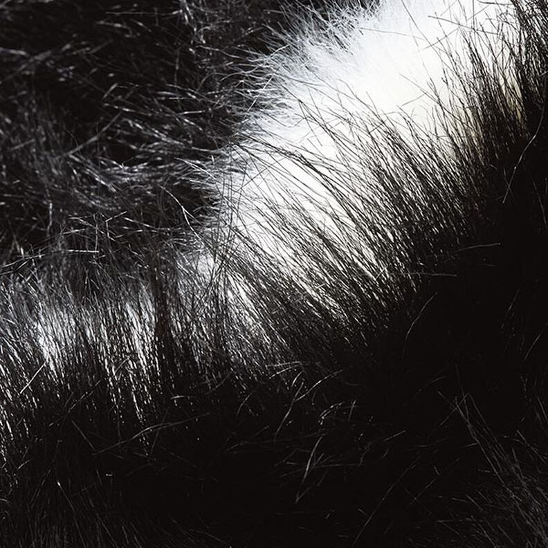 Fourrure synthétique Rayures horizontales – noir/écru,  image number 2