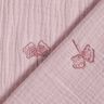 Tissu double gaze de coton Ginkgo brodé – vieux rose clair,  thumbnail number 4