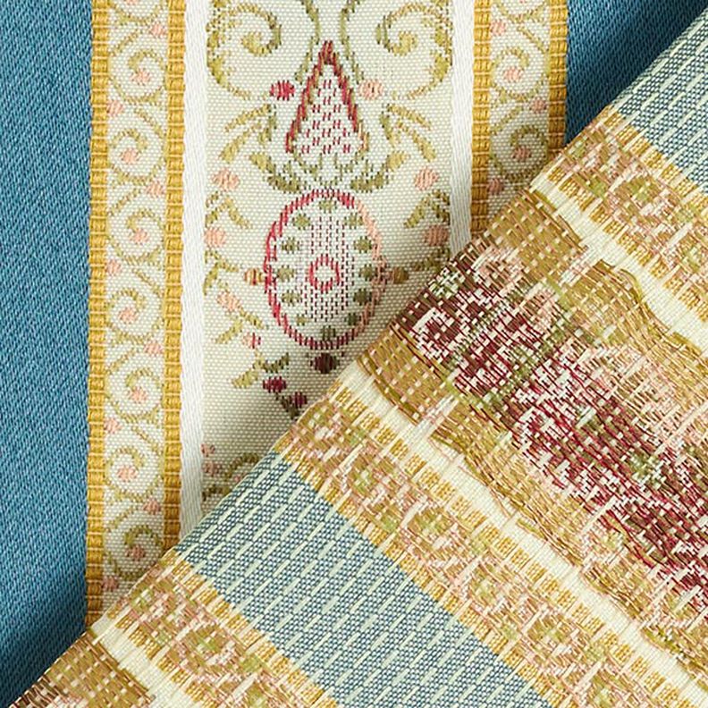 Tissu d’ameublement jacquard Rayures Biedermeier – crème/bleu,  image number 3