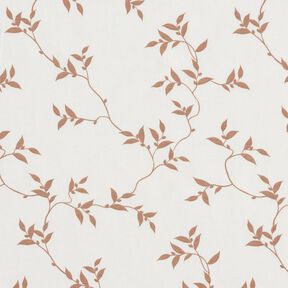 Jersey coton Vrilles de feuilles – ivoire/marron clair, 