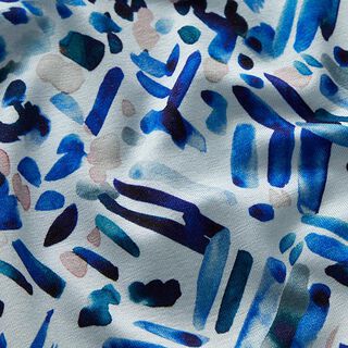 Jersey viscose motif ikat – bleu bébé, 