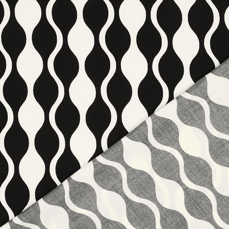 Tissu viscose LENZING™ ECOVERO™ Rétro – noir/blanc,  image number 4