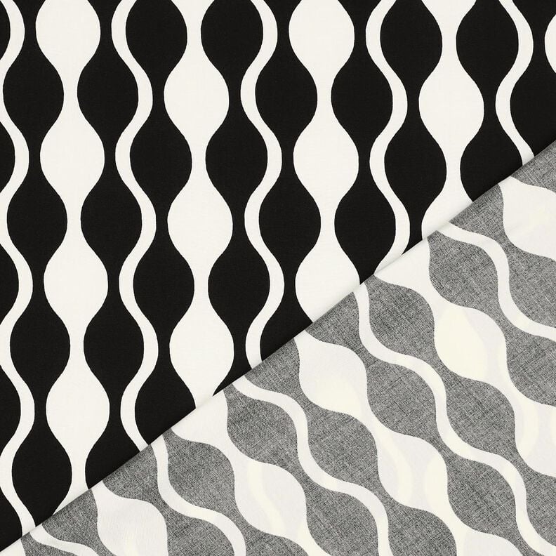 Tissu viscose LENZING™ ECOVERO™ Rétro – noir/blanc, image number 4