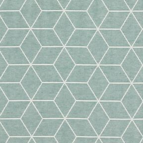 Tissu de décoration Jacquard cubes modernes – roseau/ivoire, 