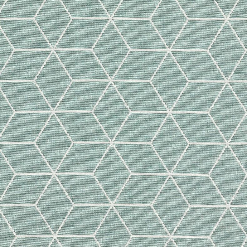 Tissu de décoration Jacquard cubes modernes – roseau/ivoire,  image number 1