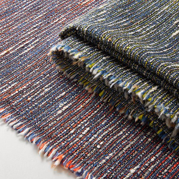 Tissu polyester aspect bouclé avec lurex – noir/jaune, image number 6