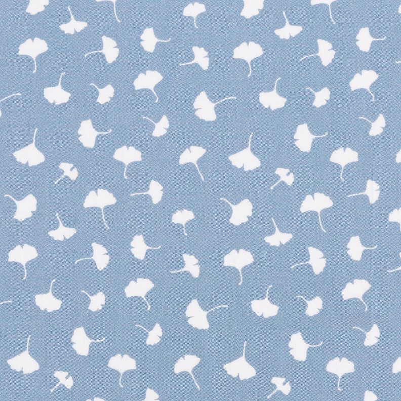Tissu en bambou Feuilles de ginkgo – gris bleu,  image number 1