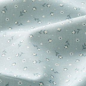 Tissu en coton Popeline Petites fleurs – bleu pigeon, 