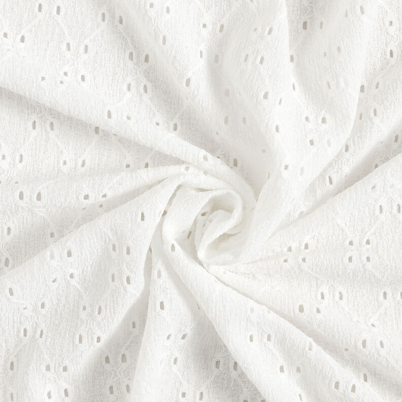 Jersey Krinkel à broderie anglaise – blanc,  image number 4