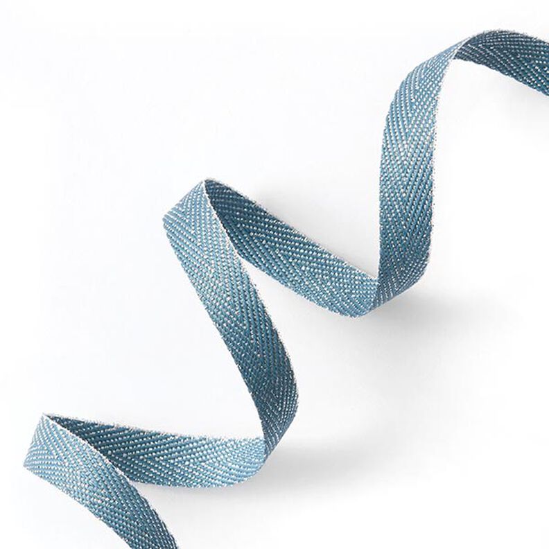 Ruban tissé Métallique [9 mm] – bleu brillant/argent métallisé,  image number 1