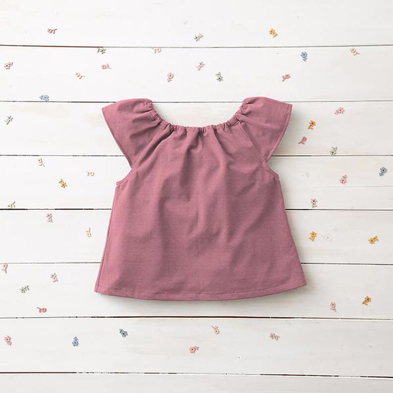 Jersey coton Medium uni – vieux rose foncé,  image number 7