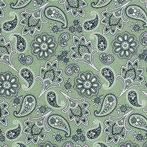 Jersey coton Paisley – roseau/blanc, 