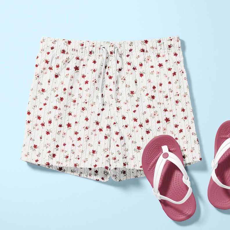 Ajour Jersey coton Petites fleurs – ivoire, image number 5