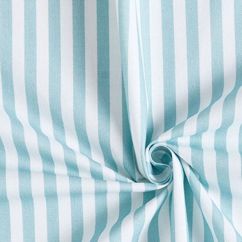 Tissu de décoration Semi-panama rayures verticales – bleu aqua/blanc,  image number 3