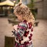 Ourson Fleurs | Poppy Fabrics – noix de cajou/rouge bordeaux,  thumbnail number 8