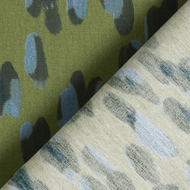 Tissu d’extérieur Canvas Gros pois – pin/bleu,  image number 4