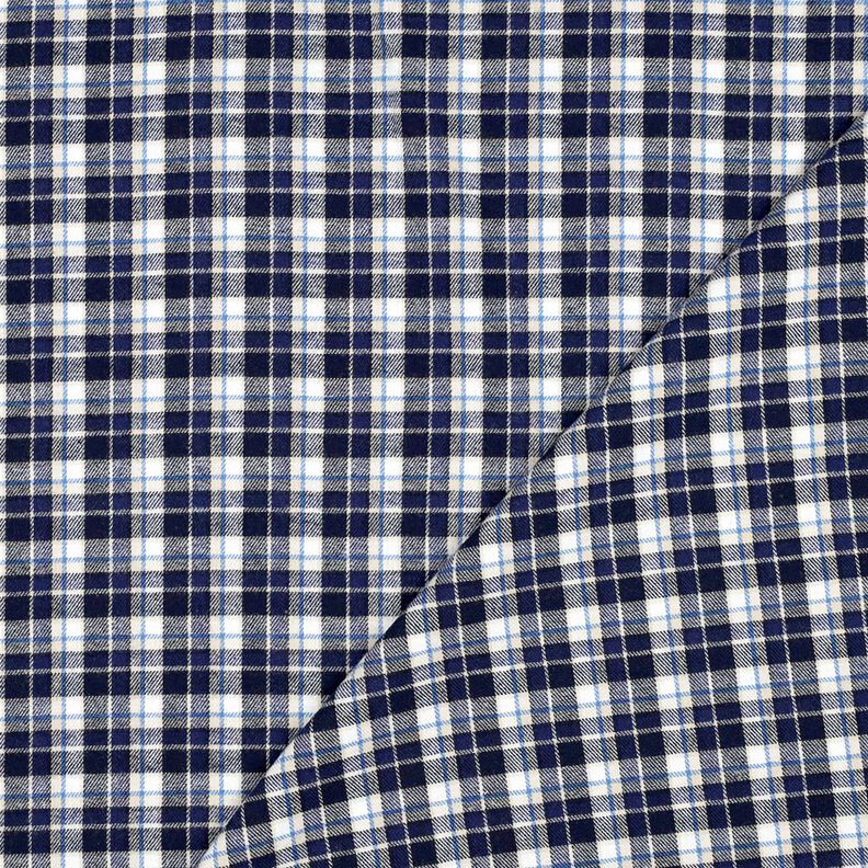 Flanelle coton petit carreaux – bleu marine/écru, image number 3