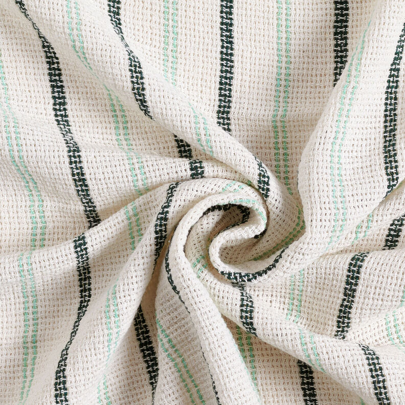 Tissu de coton Structure quadrillée à rayures verticales – blanc/menthe poivrée, image number 3