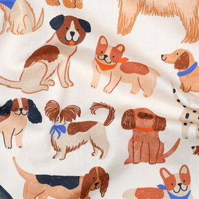 Popeline coton Chiens Impression numérique | Poppy Fabrics – écru, 