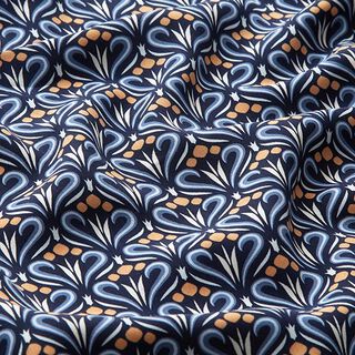 Tissu fin en viscose Ornements – bleu marine, 