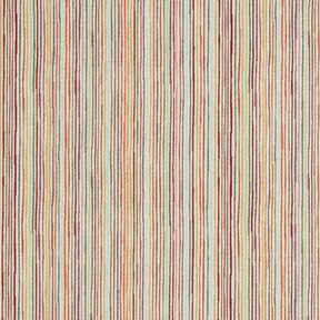 Tissu de décoration Gobelin Rayures colorées – beige clair/carmin, 