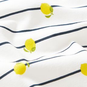 Jersey coton Rayures et citrons – écru, 