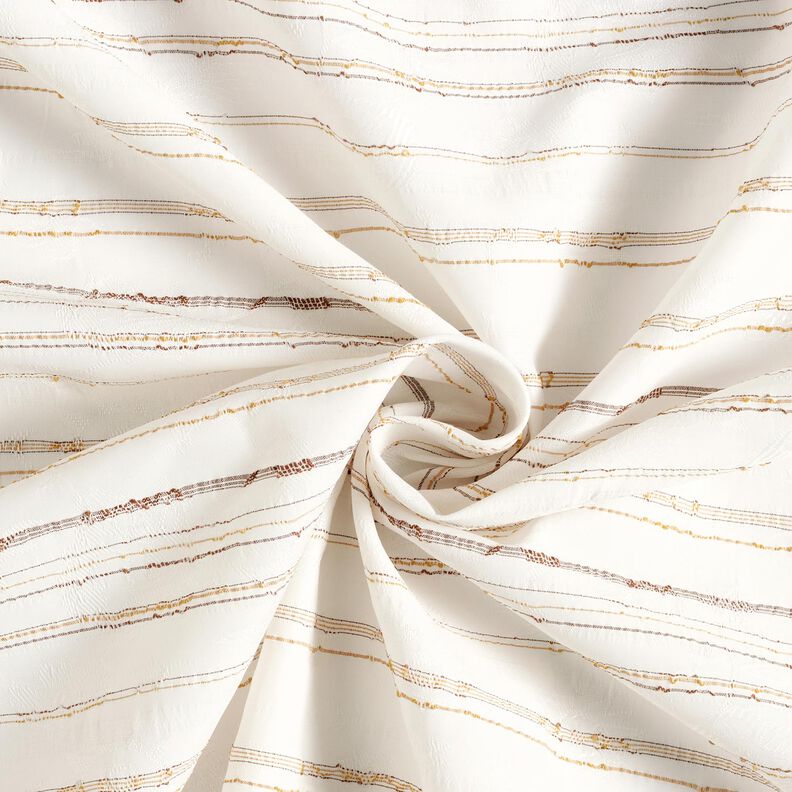 Tissu pour chemisier à rayures irrégulières – blanc, image number 3