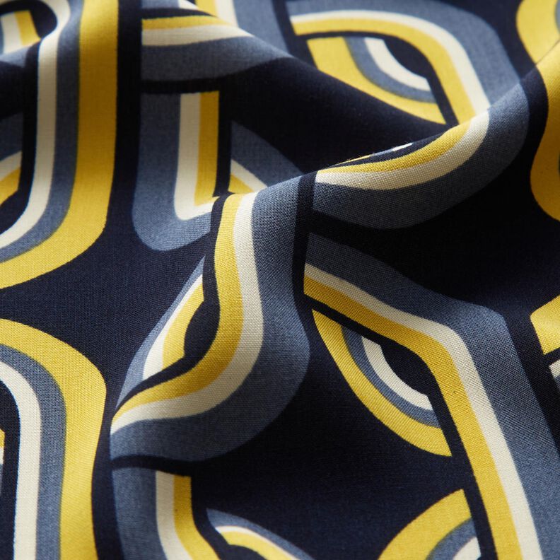 Tissu de viscose Motif de chaîne – bleu marine, image number 2