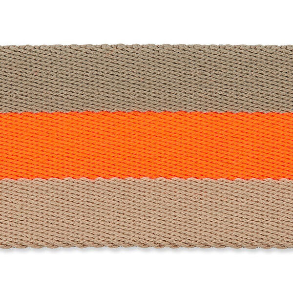 Sangle de sac fluo [ 40 mm ] – orange néon/beige,  image number 1